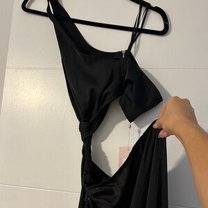 Hello Molly Elegant Black One-Shoulder Maxi Dress